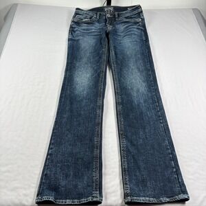 Salvage Jeans Mens 31 (Fits 33x36) Blue Mayhem Bootcut Buckle Denim